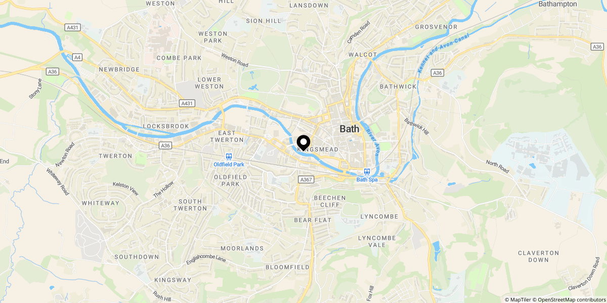 Approximate location of Green Park, Bath, BA1 1HZ
